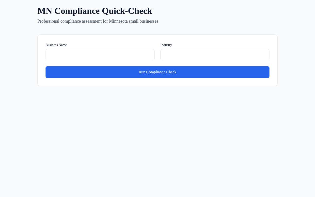 MN Compliance — the page as it looks right now