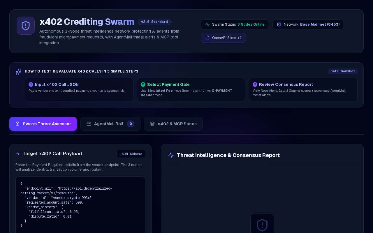 Crediting swarm — the page as it looks right now